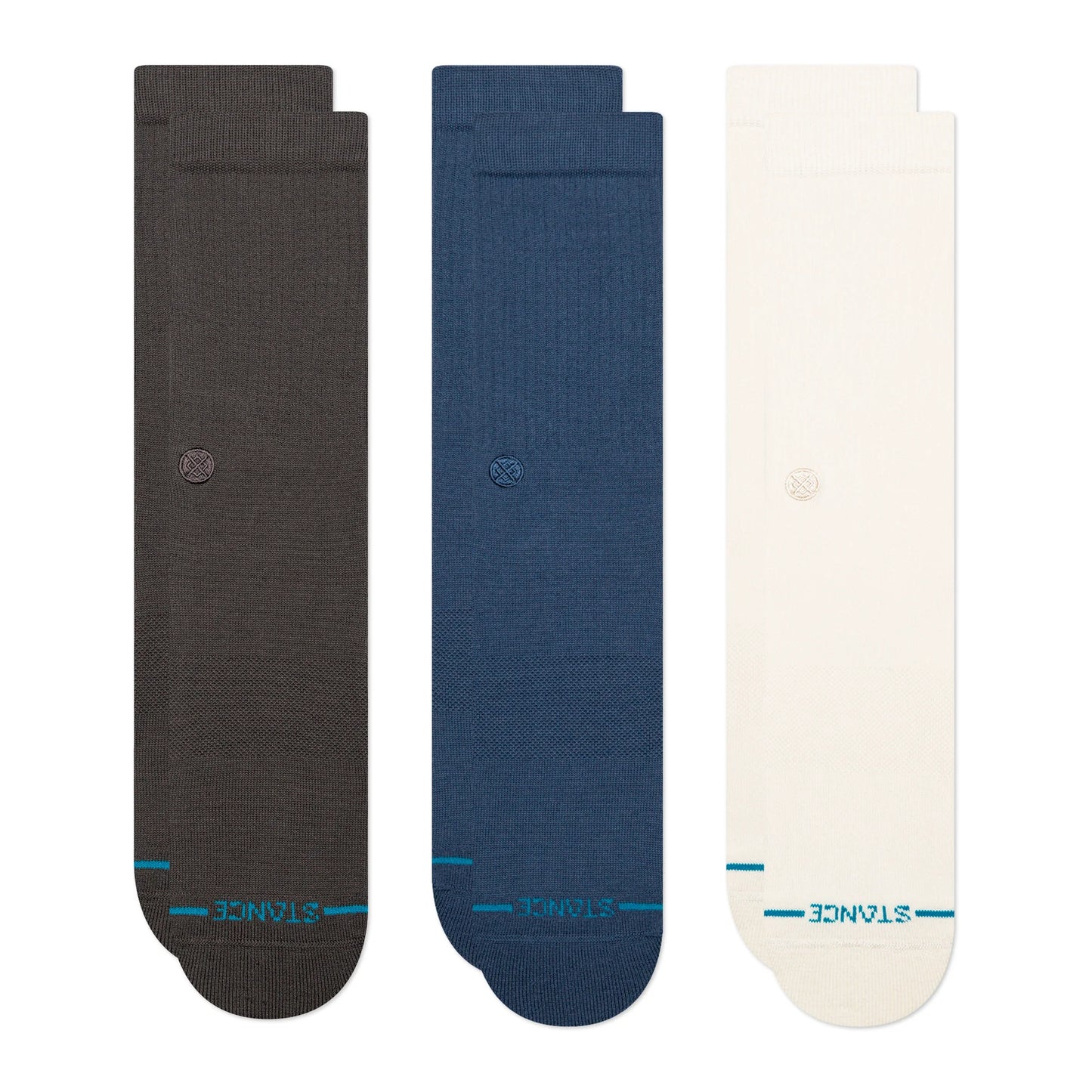 Icon 3 Pack Socks - Charcoal - LG