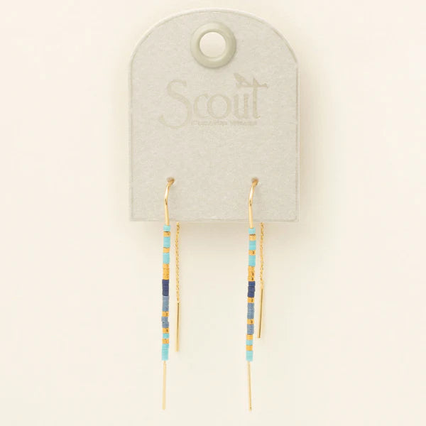 Chromacolor Miyuki Thread Earrings - Colbalt Multi/Gold