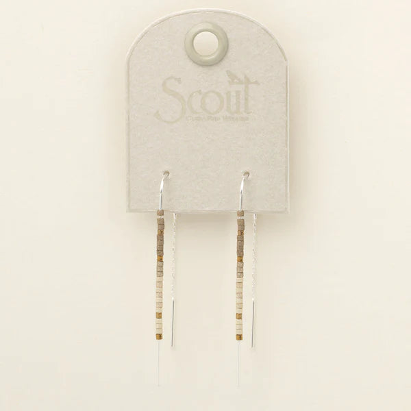 Chromacolor Miyuki Thread Earrings - Pewter Multi/Silver