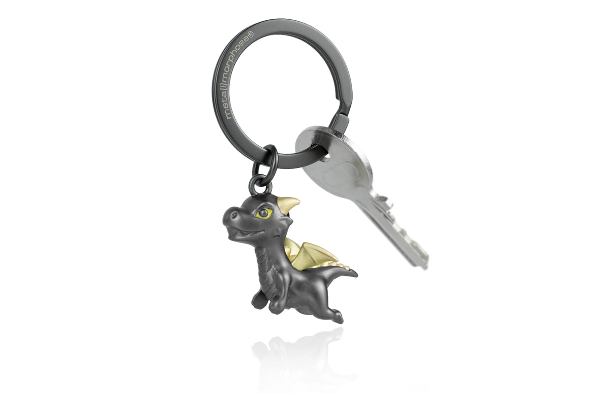Flying Dragon Black Keychain