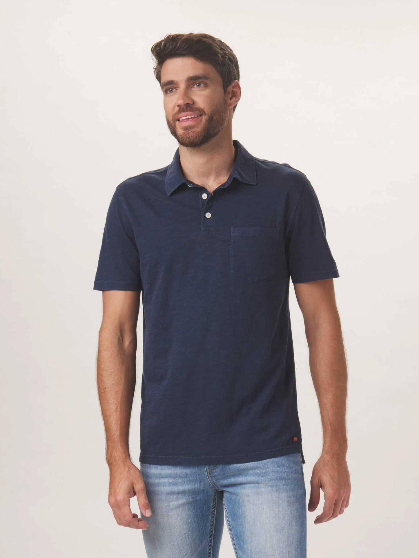 Vintage Slub Pocket Polo - Navy