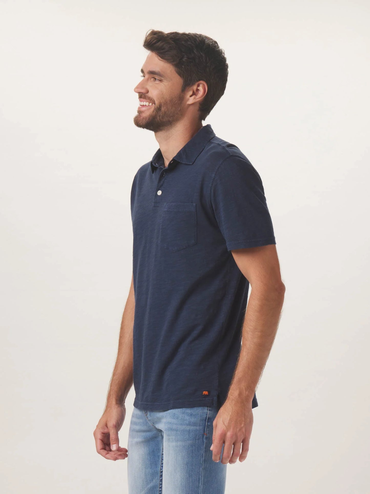 Vintage Slub Pocket Polo - Navy