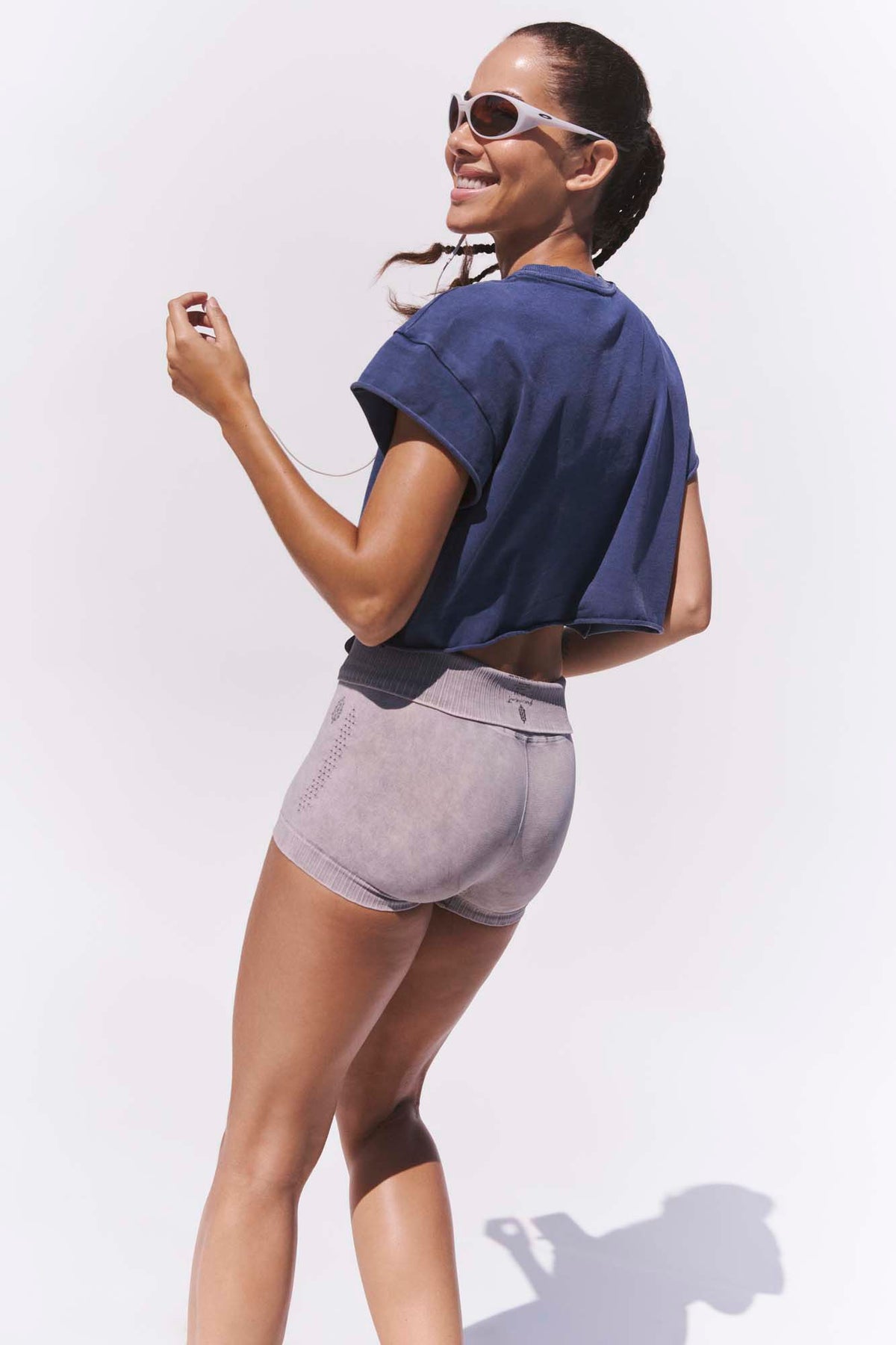 Hot Shot Cropped Tee - True Navy