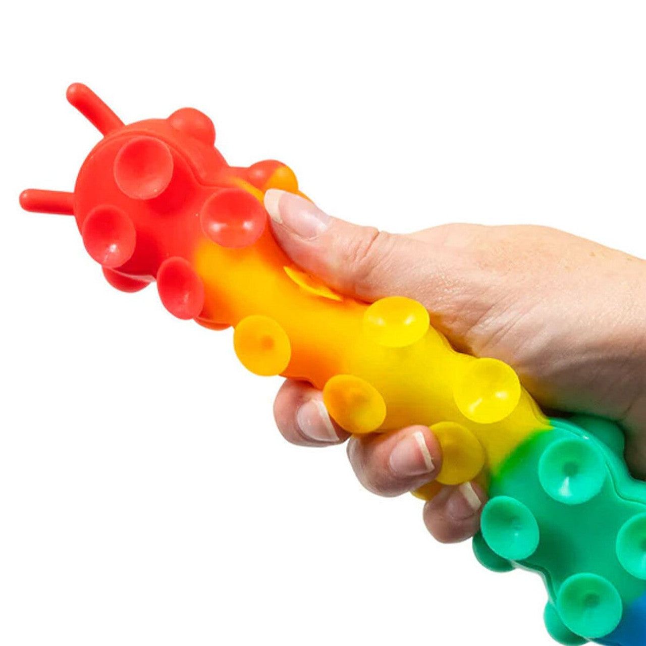 Light Up Suction Popper Rainbow Caterpillar