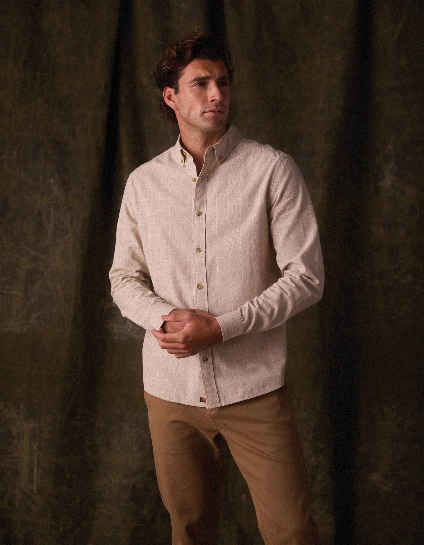 Nikko Classic Button Up - Tan Plaid