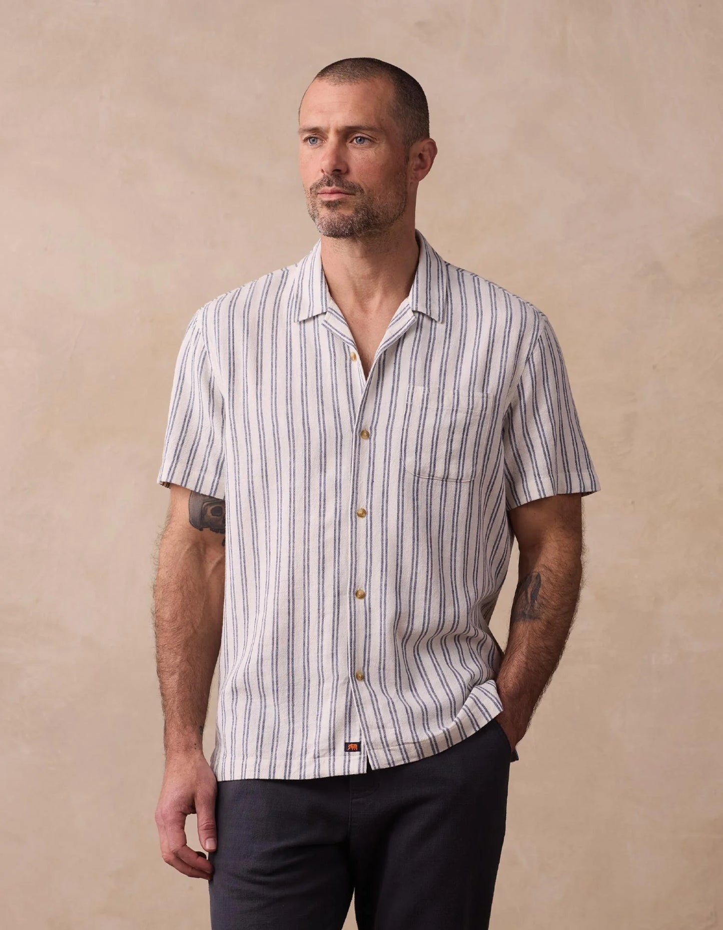 Freshwater Camp Shirt - Vintage Blue Stripe