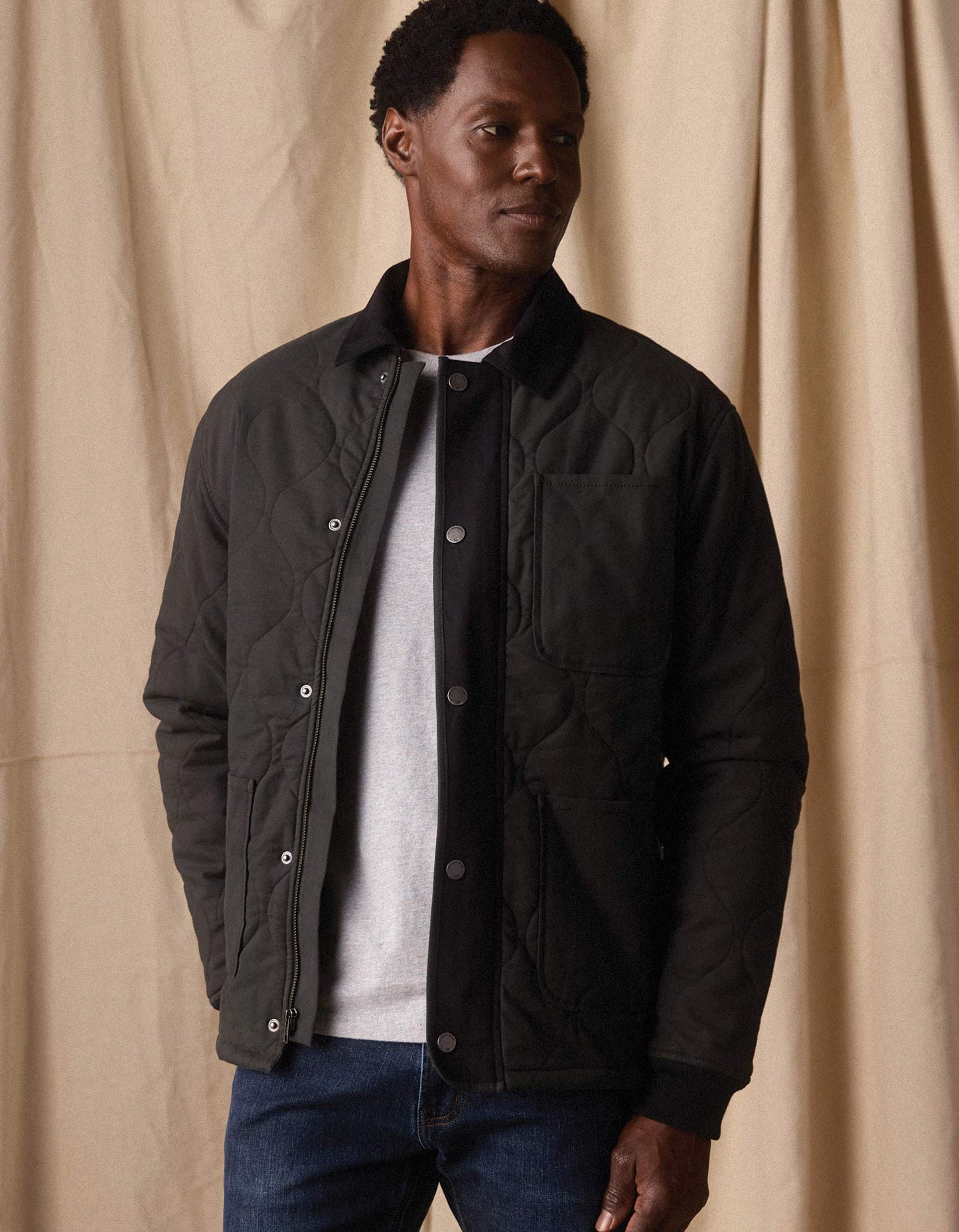 James Canvas Quilted Lodge Jacket - Phantom Black