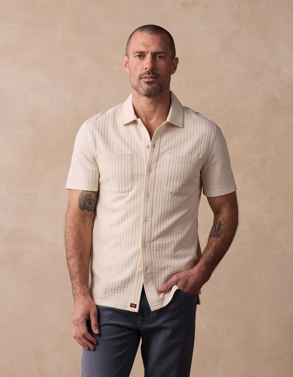 Knit Getaway Button Up - Stone