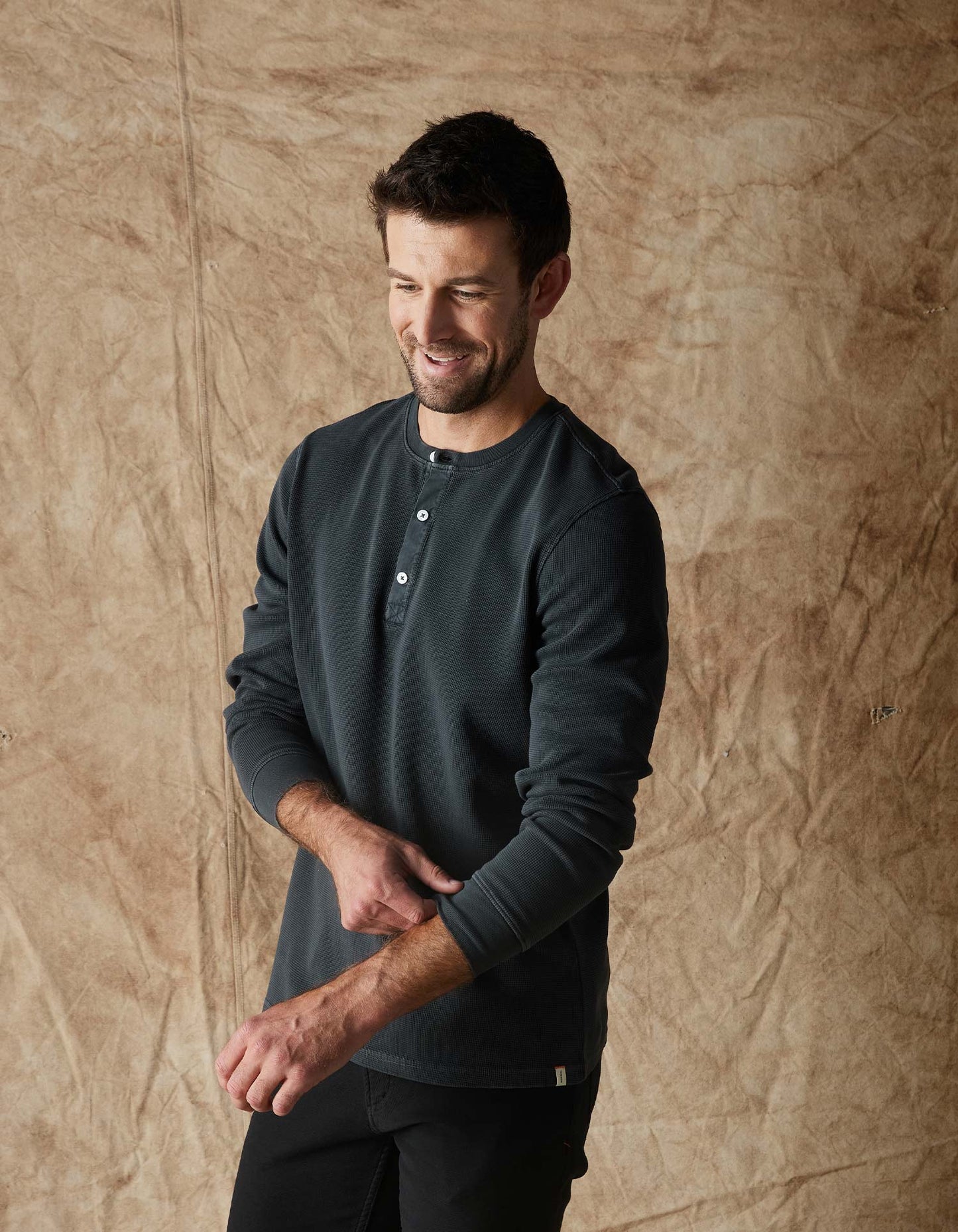 Vintage Thermal Henley - Shadow