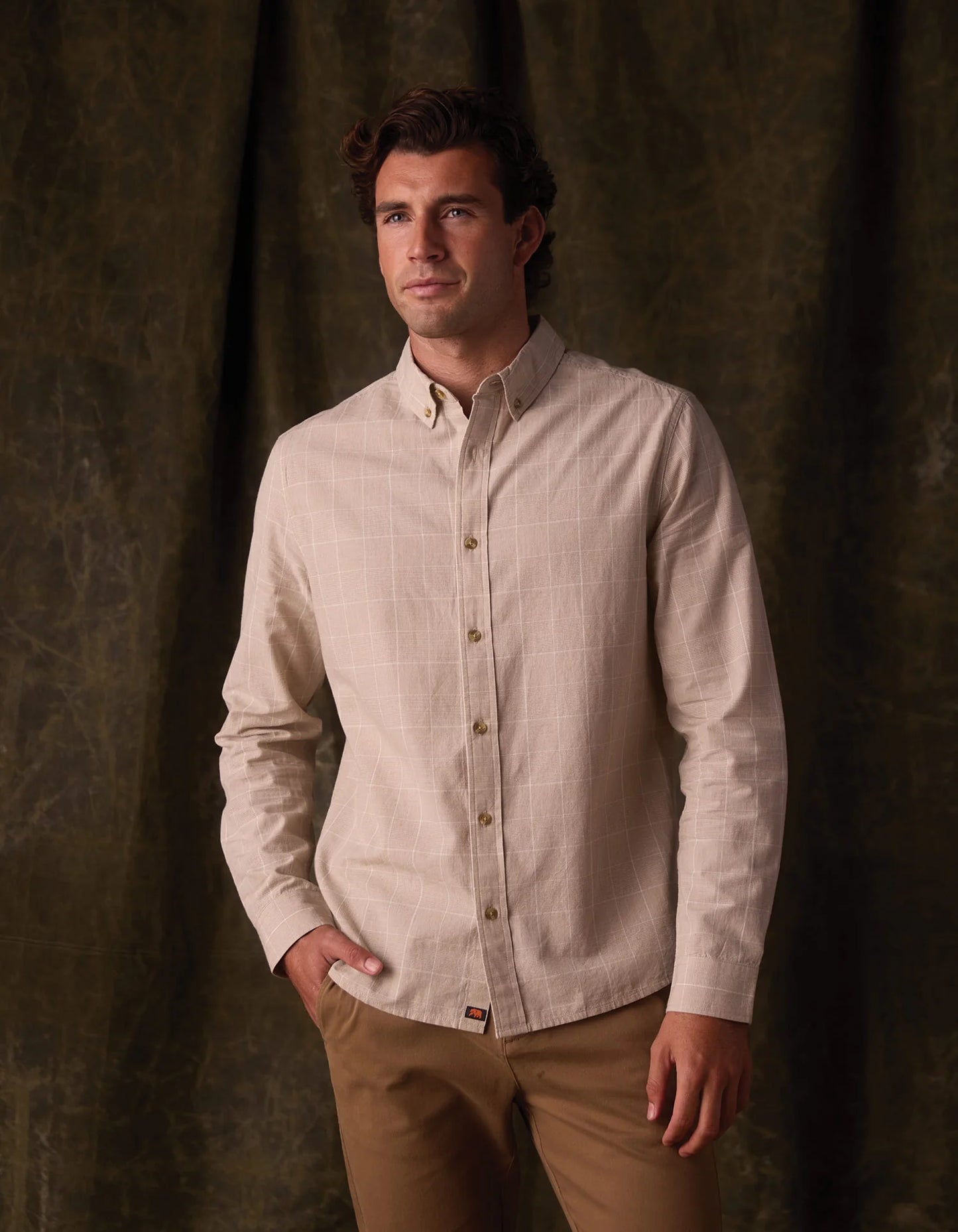 Nikko Classic Button Up - Tan Plaid