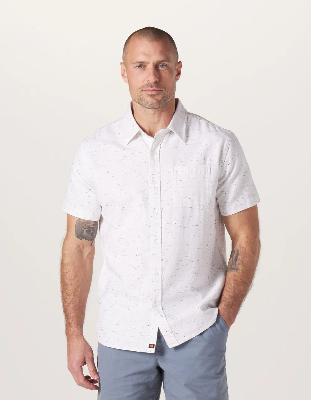 Freshwater Button Up Shirt - White Nep