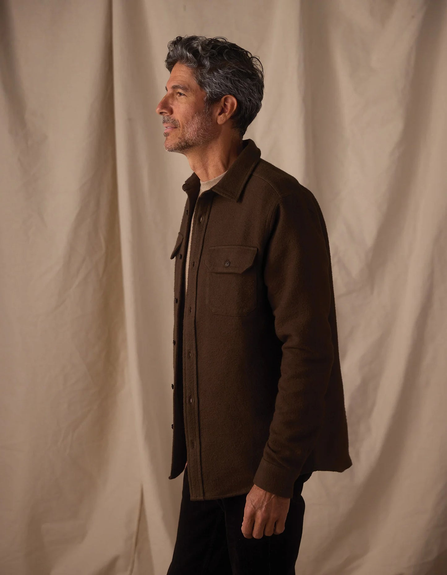 Heavyweight Chamois Overshirt - Dark Brown