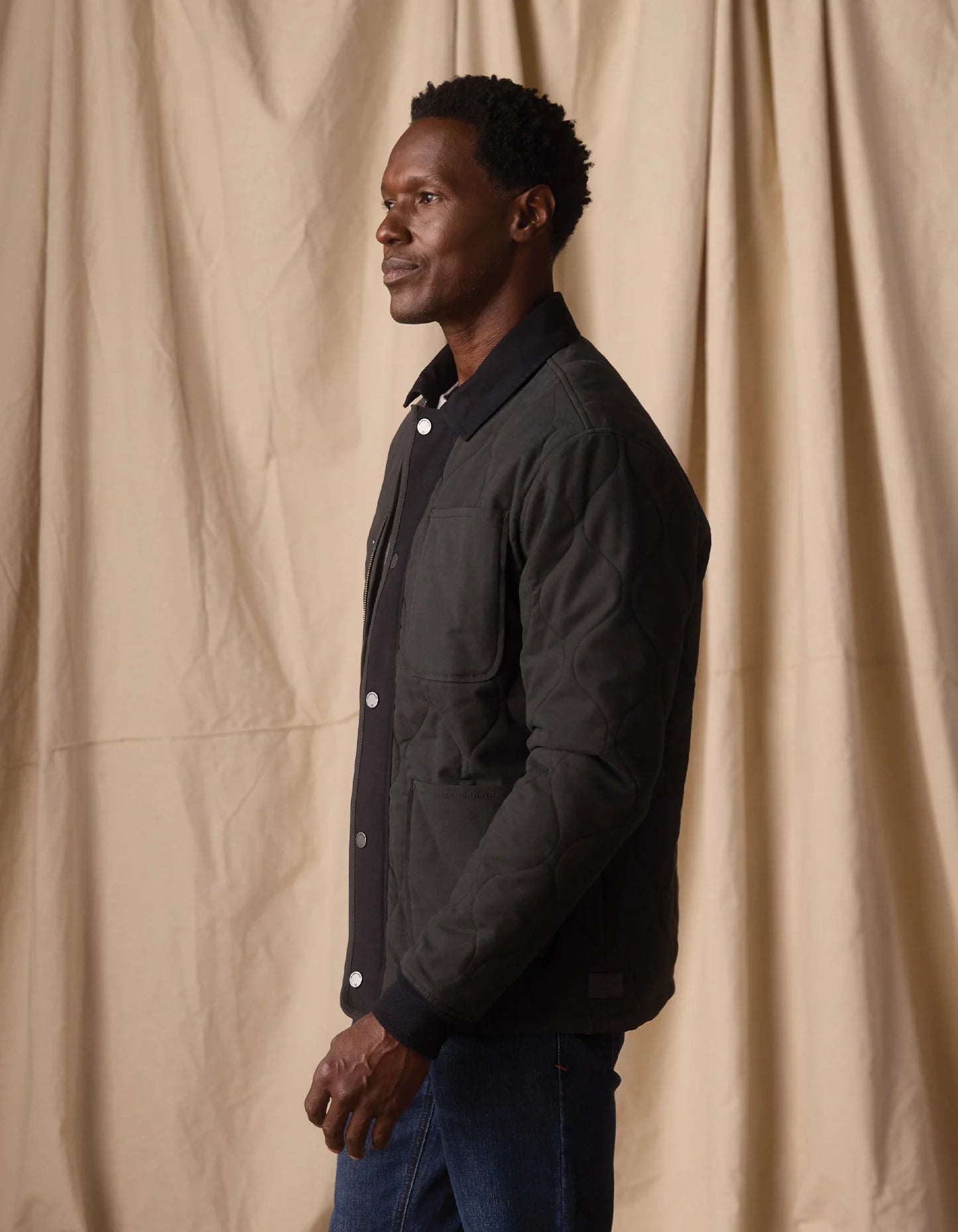 James Canvas Quilted Lodge Jacket - Phantom Black