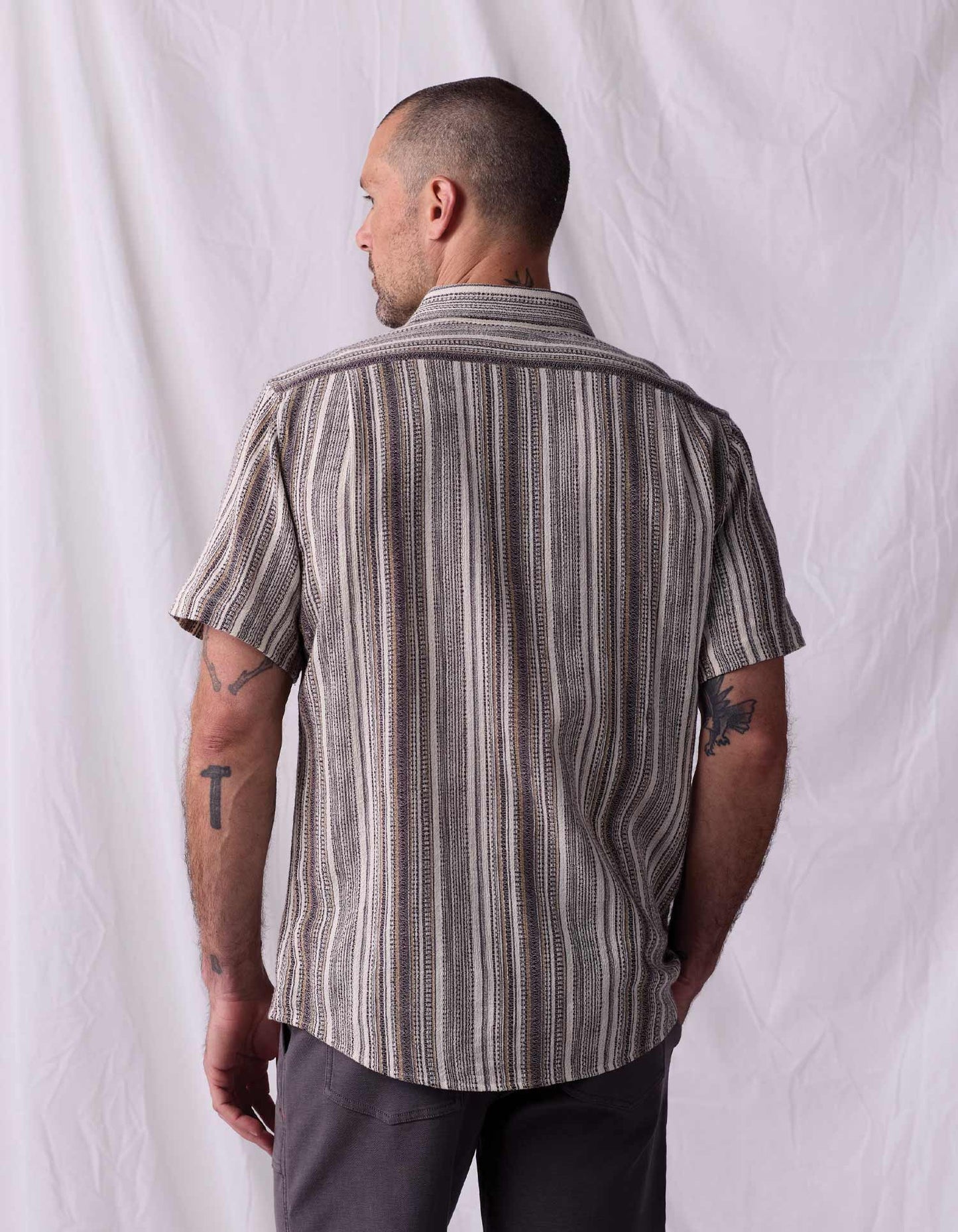 Freshwater Button Up Shirt - Sandy Shore Stripe