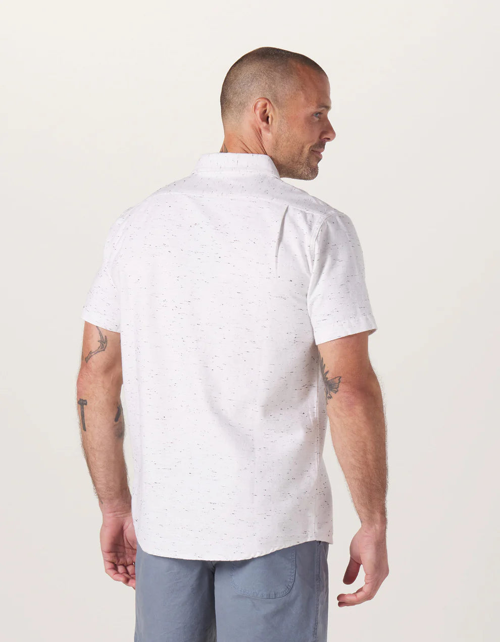 Freshwater Button Up Shirt - White Nep