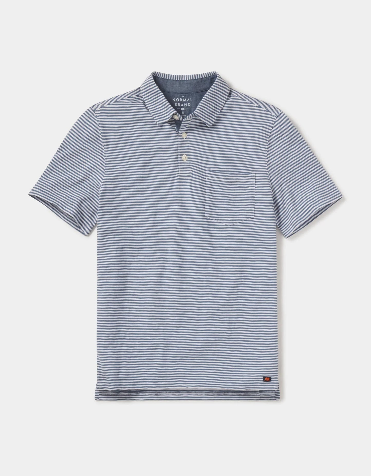 Vintage Slub Pocket Polo - Navy Stripe