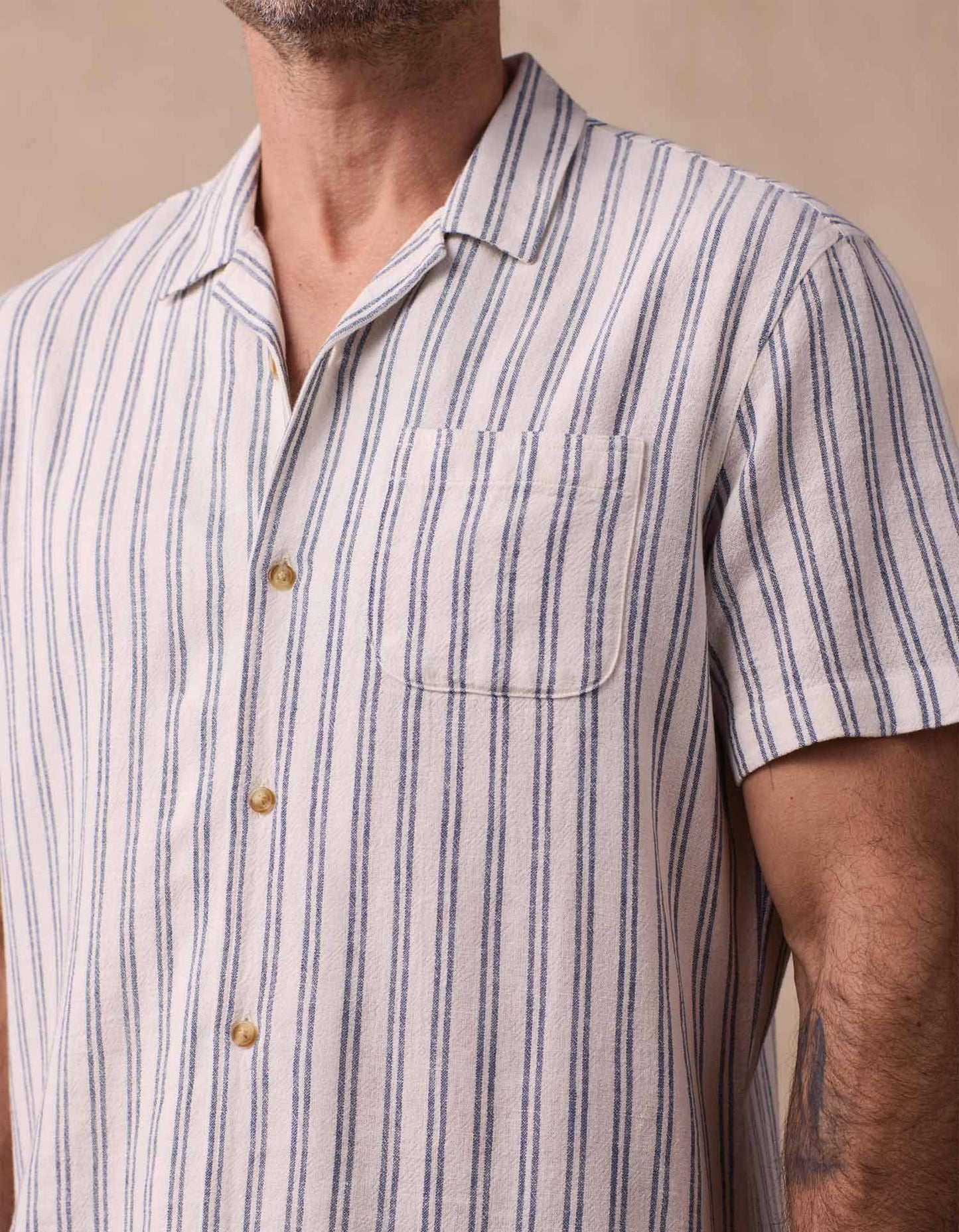 Freshwater Camp Shirt - Vintage Blue Stripe