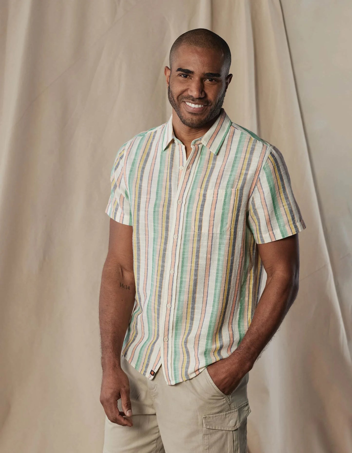 Freshwater Button Up Shirt - Sherbet Stripe
