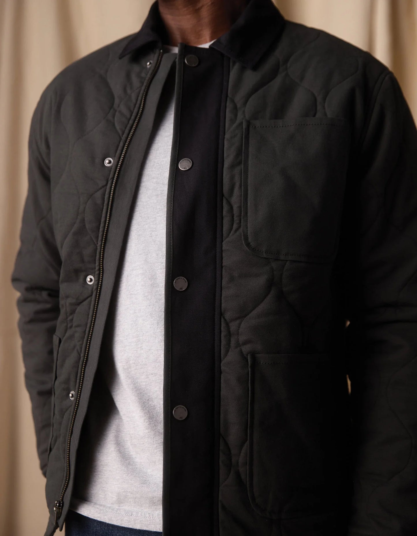 James Canvas Quilted Lodge Jacket - Phantom Black