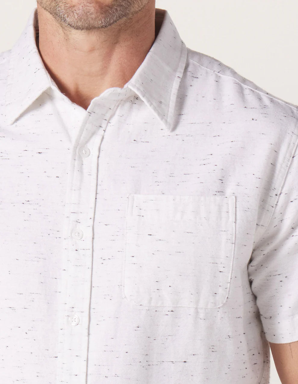 Freshwater Button Up Shirt - White Nep