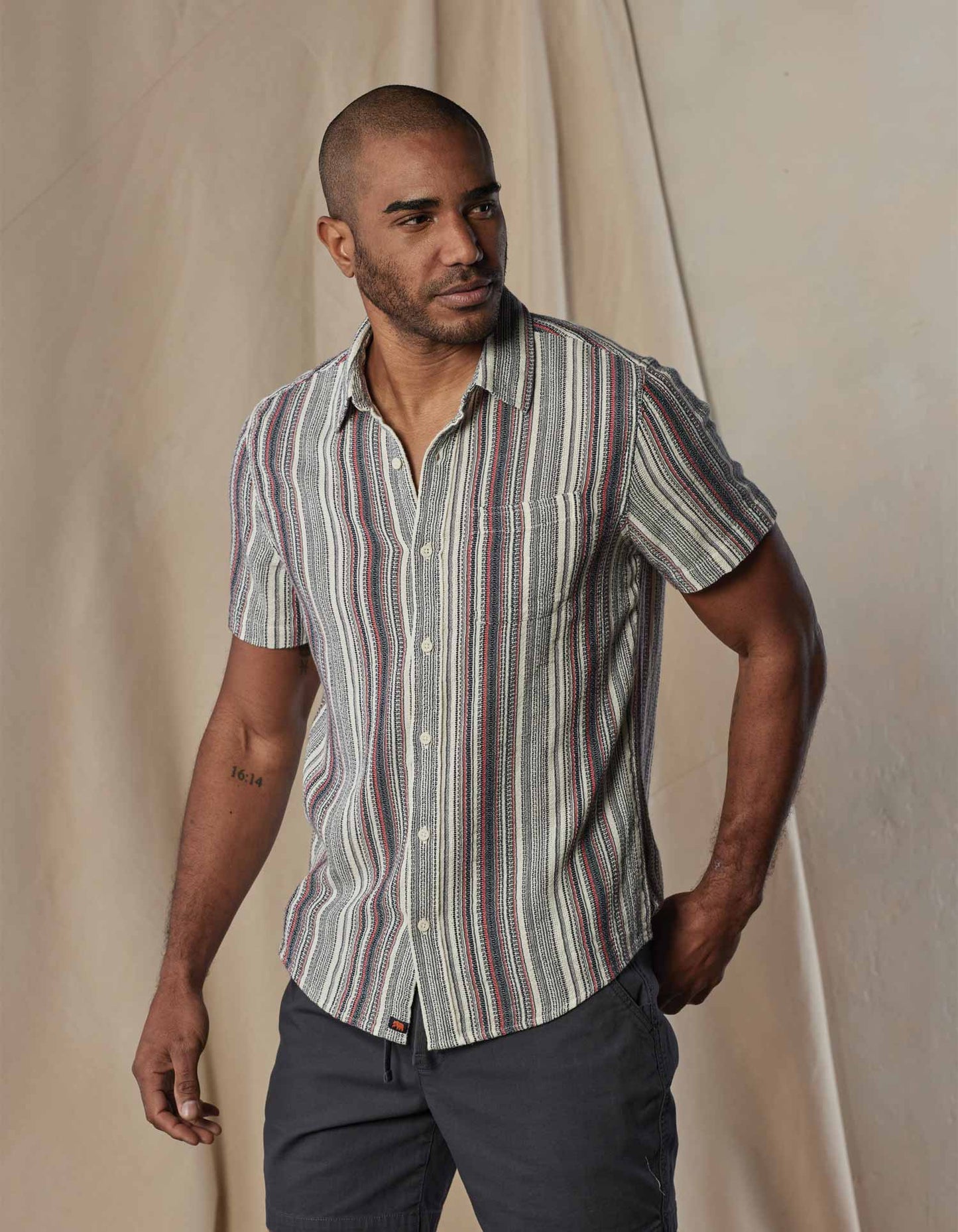 Freshwater Button Up Shirt - Americana Stripe