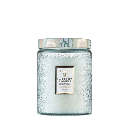 Large Embossed Glass Candle - California Summers