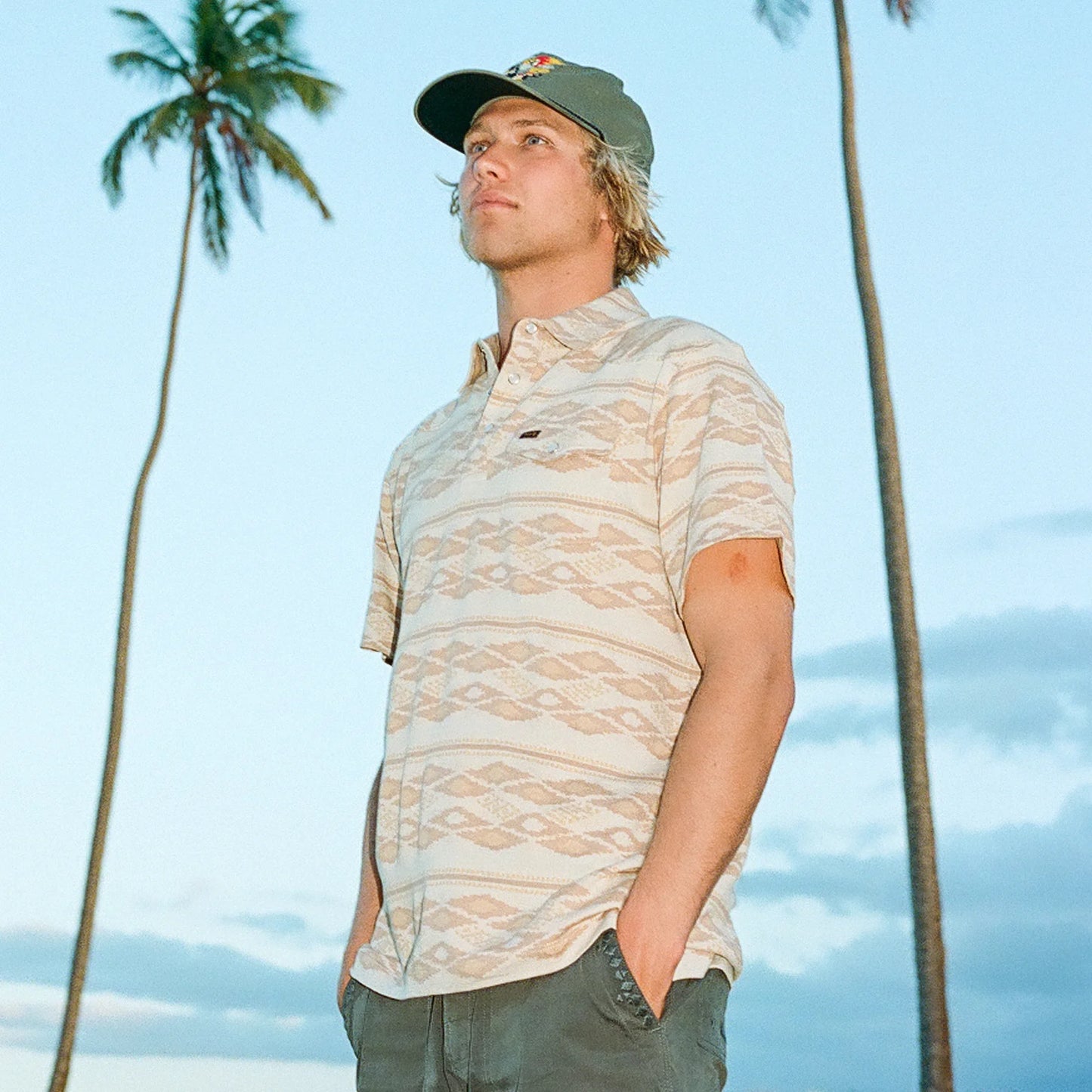 Ranchero Jacquard Polo: Taki Jacquard - Brown Rice