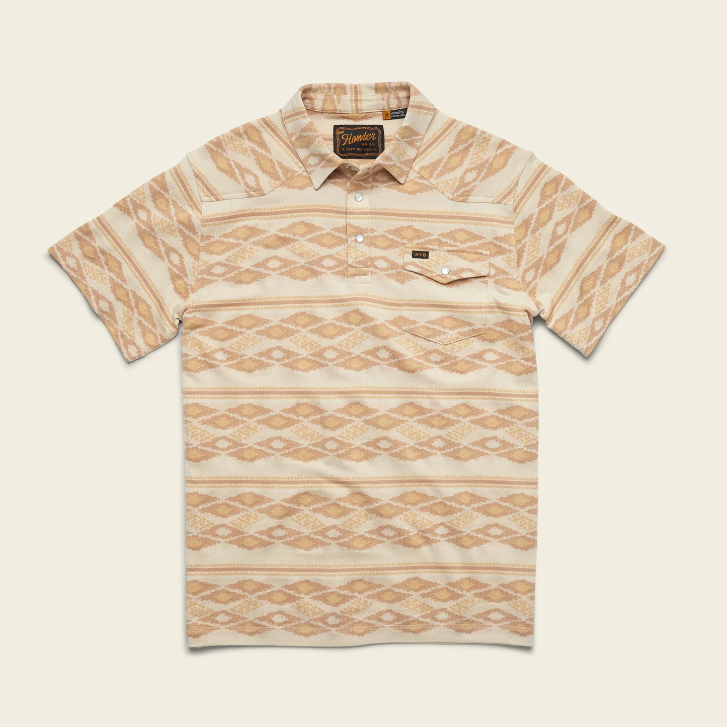 Ranchero Jacquard Polo: Taki Jacquard - Brown Rice