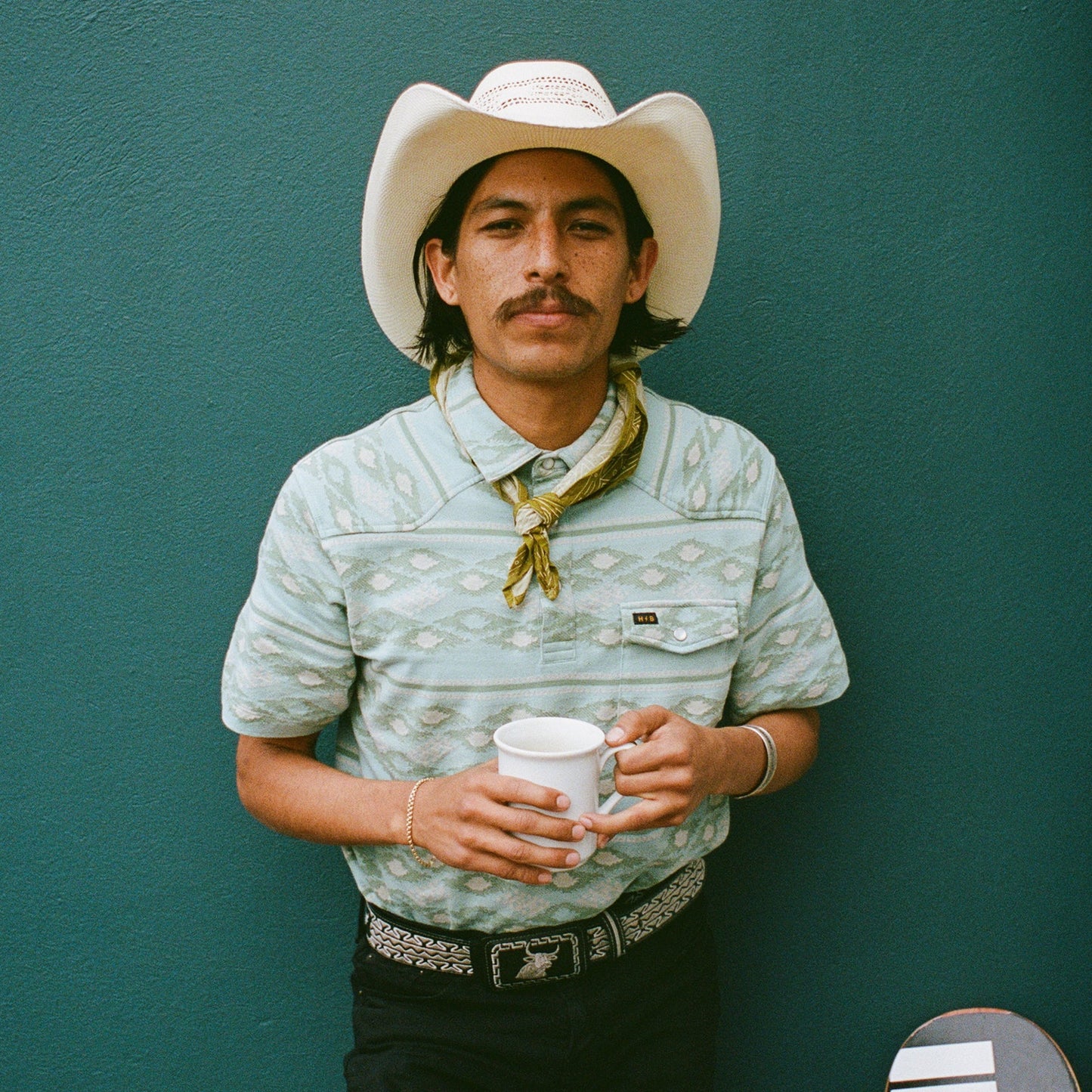 Ranchero Jacquard Polo: Taki Jacquard - Seafoam