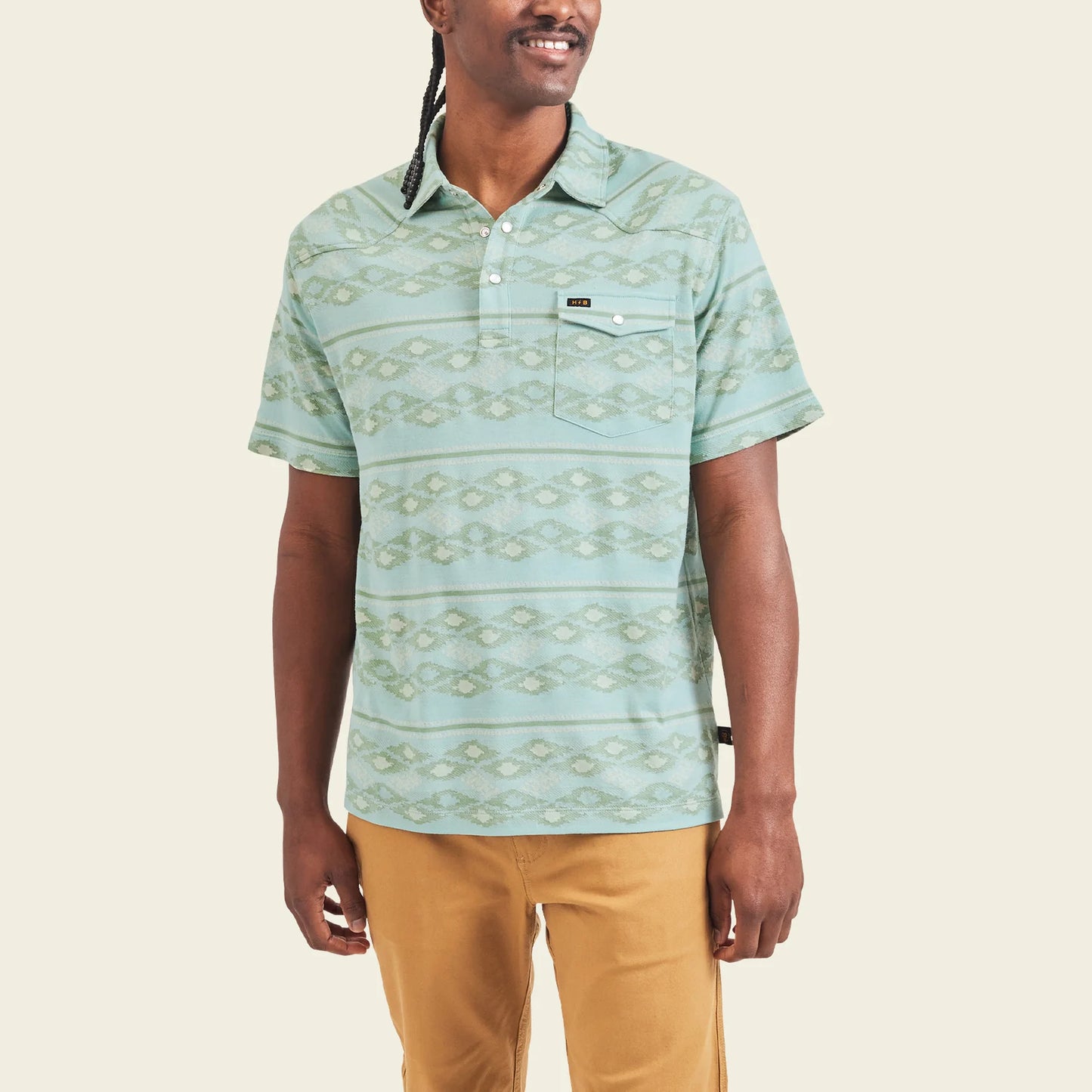 Ranchero Jacquard Polo: Taki Jacquard - Seafoam