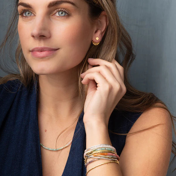 Gold Sunburst Ear Jacket Earring
