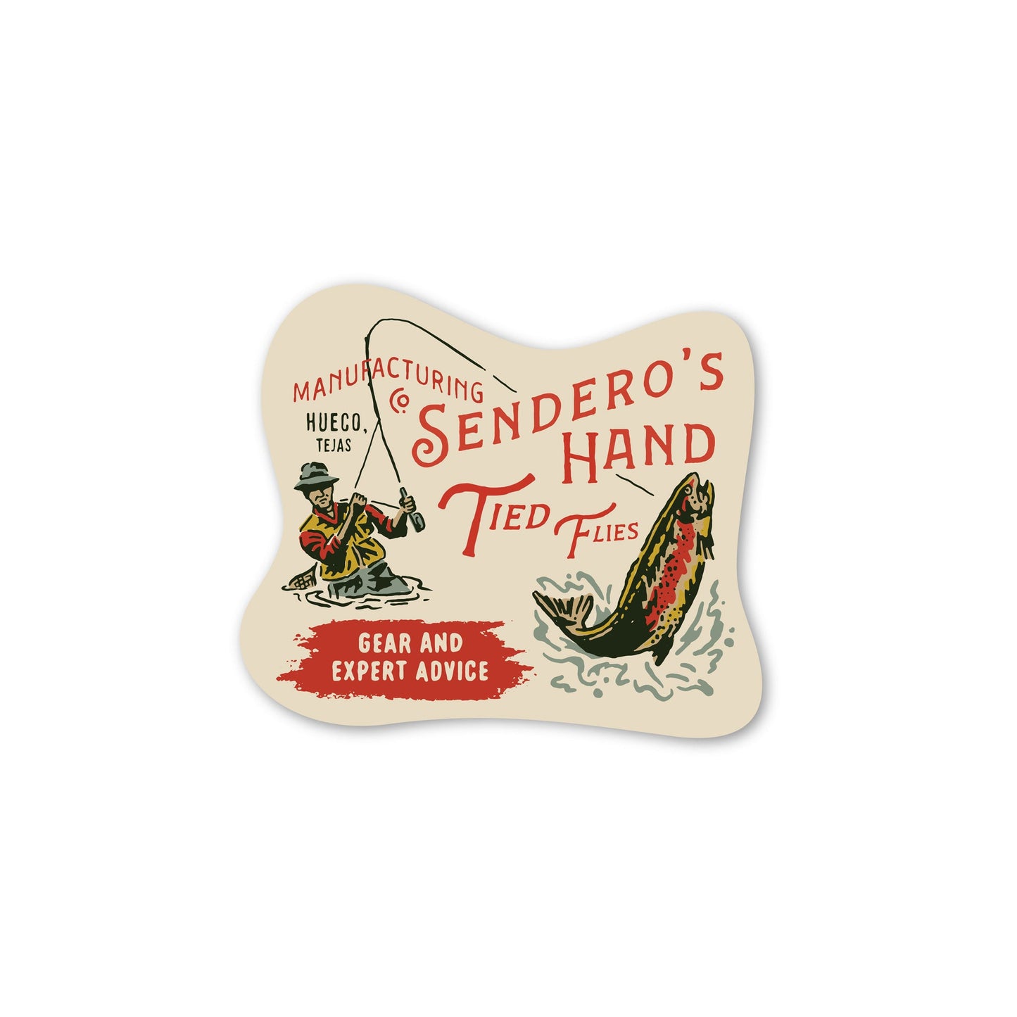 Hand Ties Flies Sticker