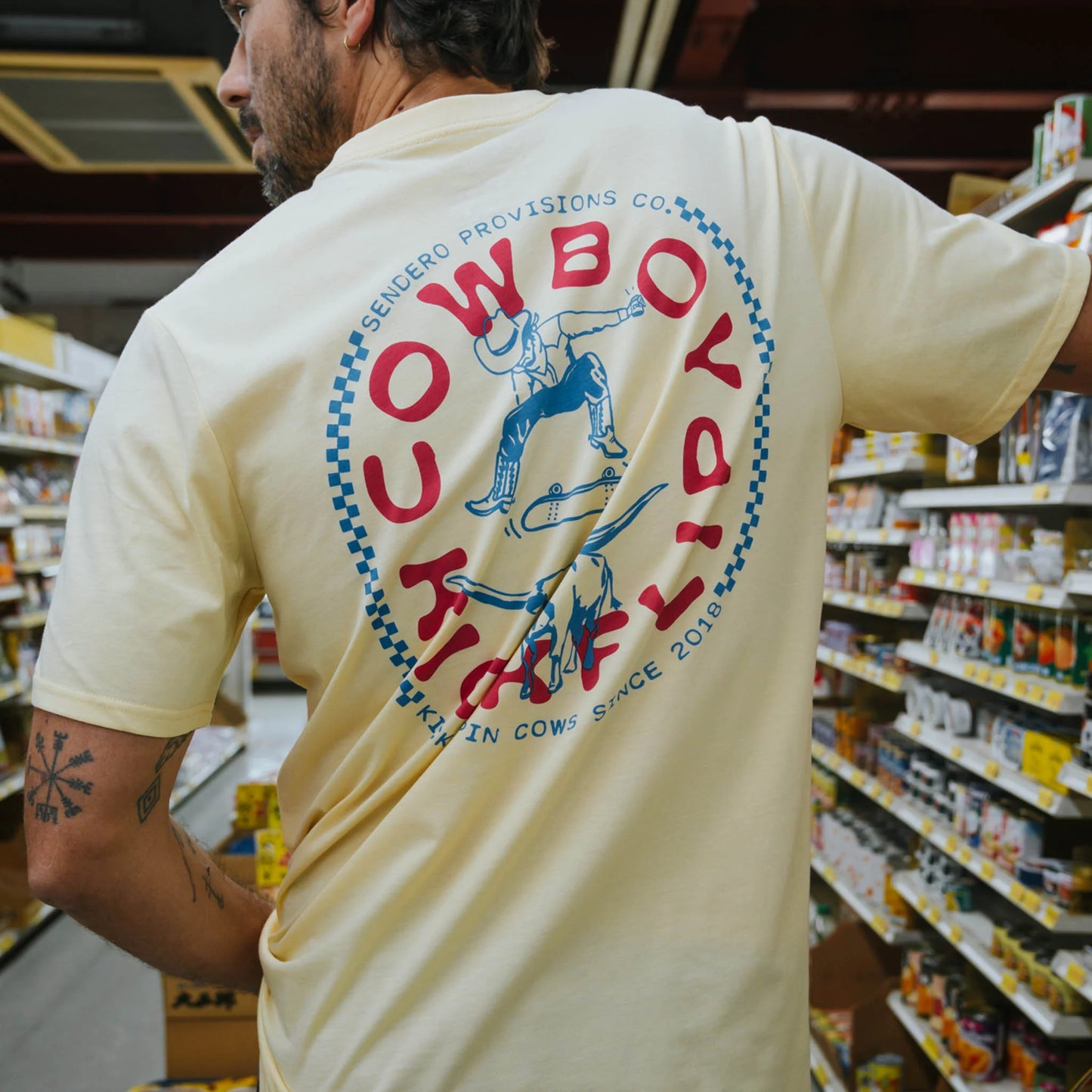 Cowboy Kickflip Tee - Cream