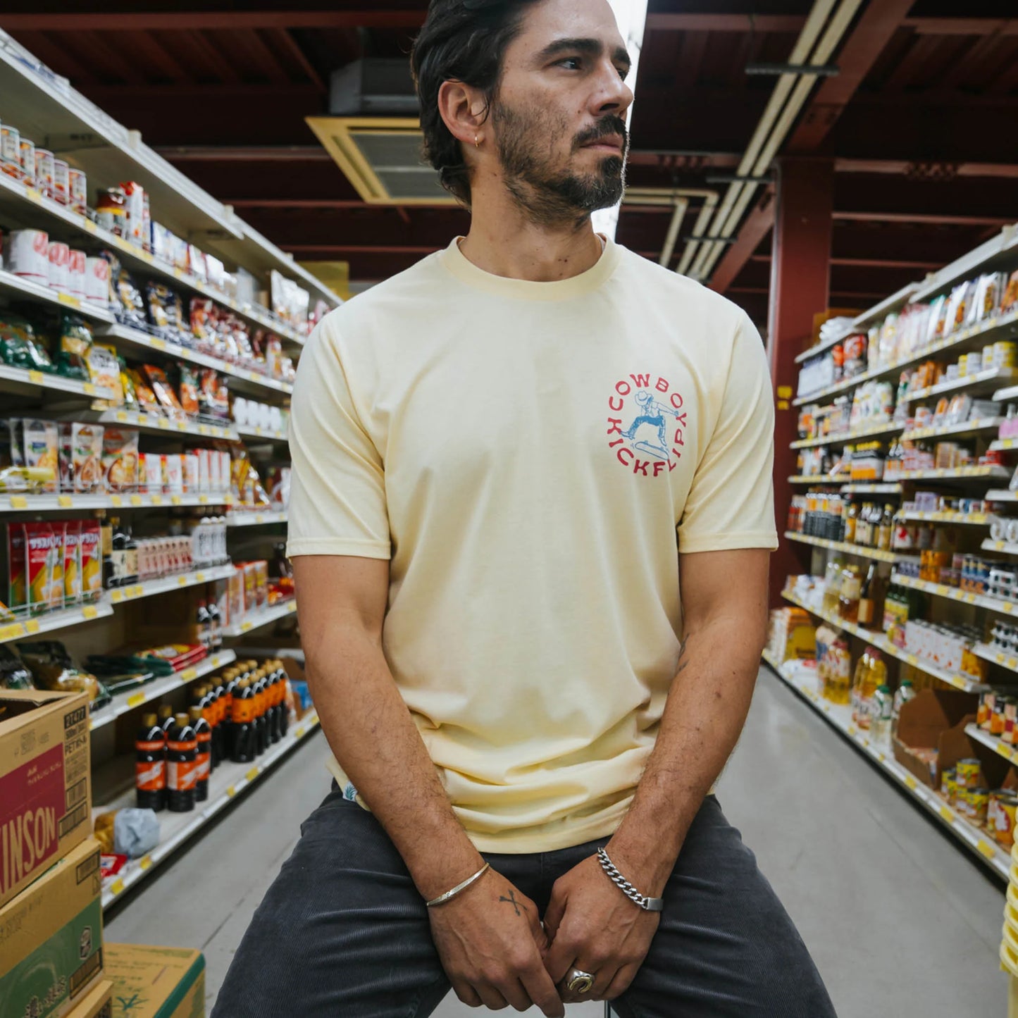 Cowboy Kickflip Tee - Cream