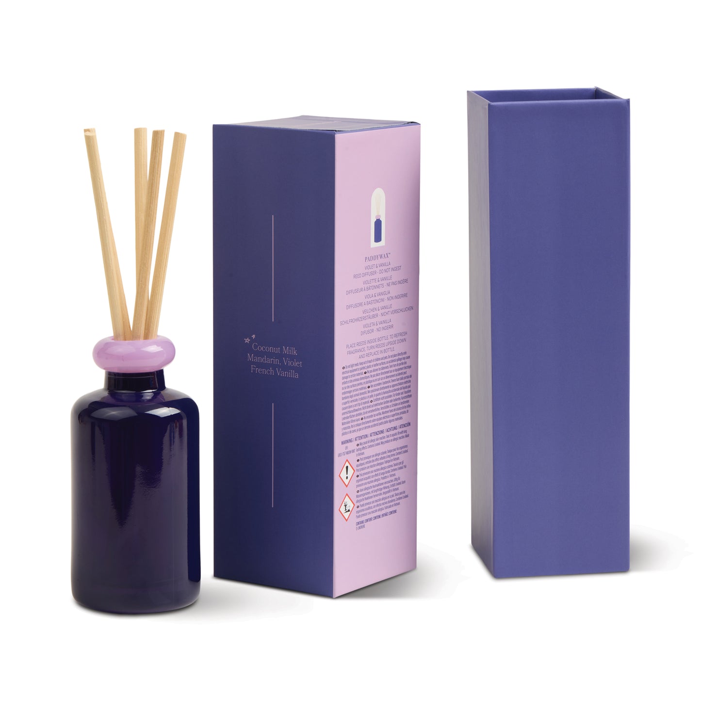 Stacked 3.2fl oz./94ml Glass Diffuser Puple and Lavendar - Violet Vanilla