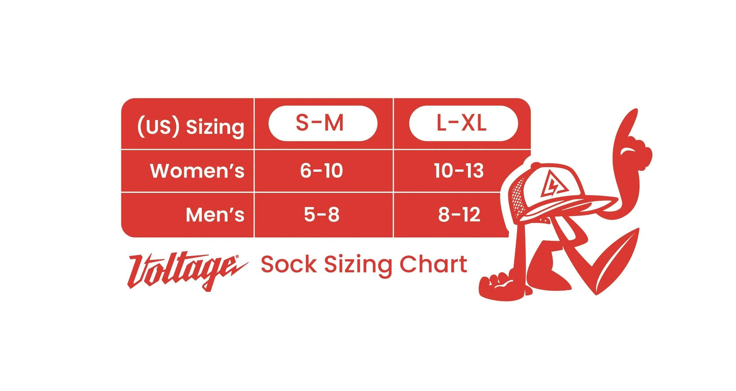 Shock and Awe Merino Wool Socks - Green/Red