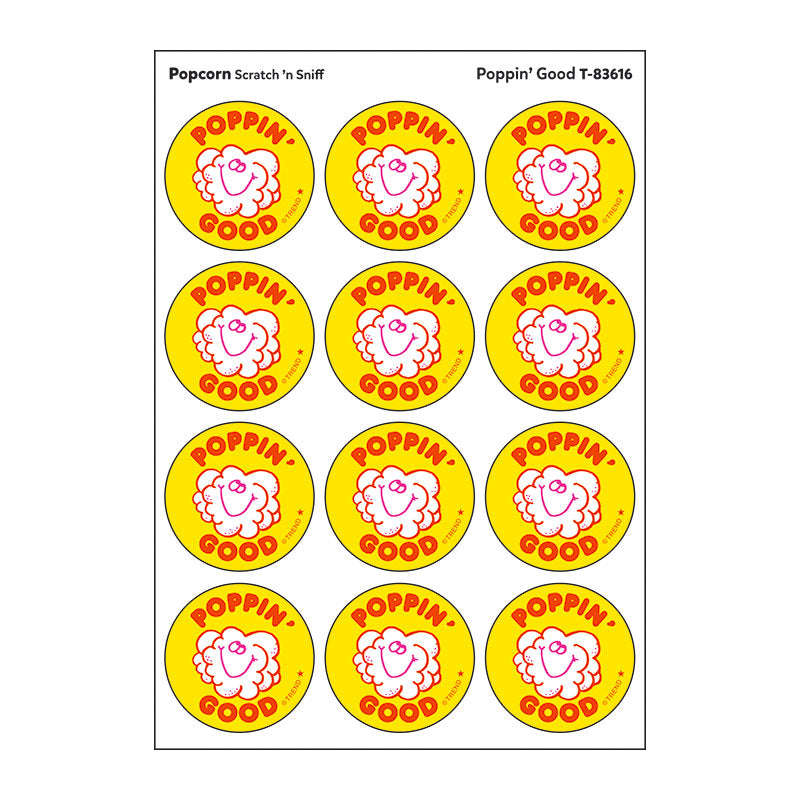 Poppin' Good, Popcorn scent Retro Scratch 'n Sniff Stinky Stickers