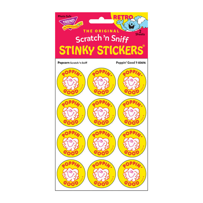 Poppin' Good, Popcorn scent Retro Scratch 'n Sniff Stinky Stickers