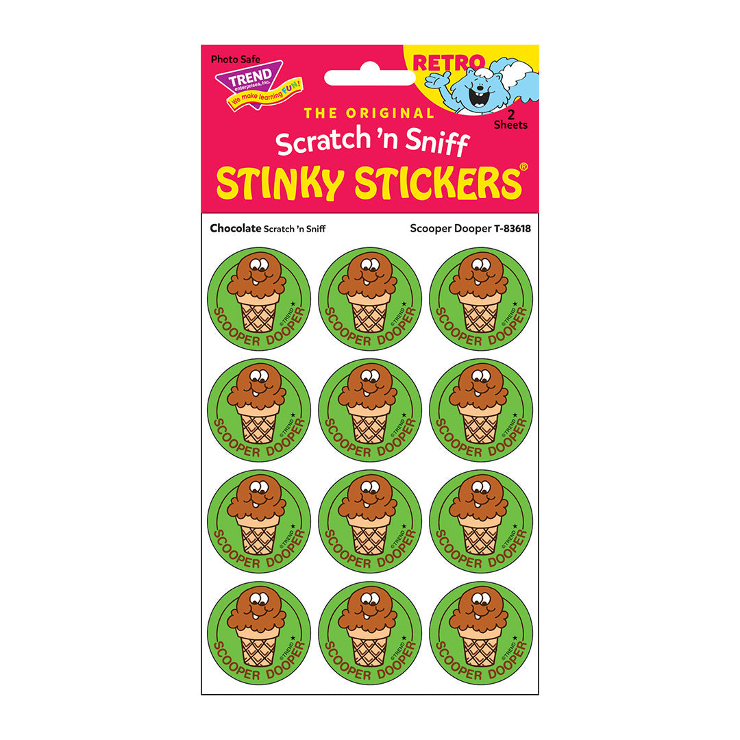 Scooper Dooper, Chocolate scent Retro Scratch 'n Sniff Stinky Stickers