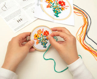 Flowers Mini Cross Stitch Embroidery Kit
