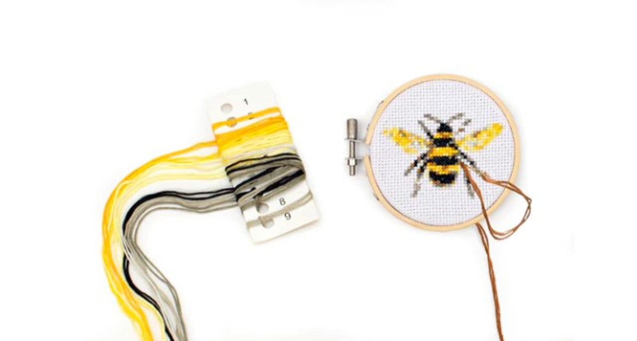 Bee Mini Cross Stitch Embroidery Kit
