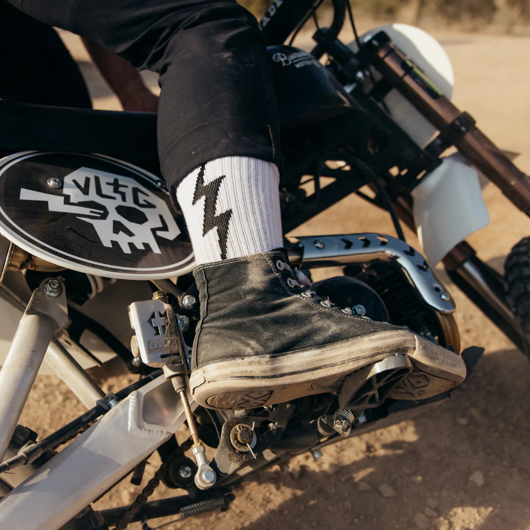 White Lucky Cotton Crew Socks