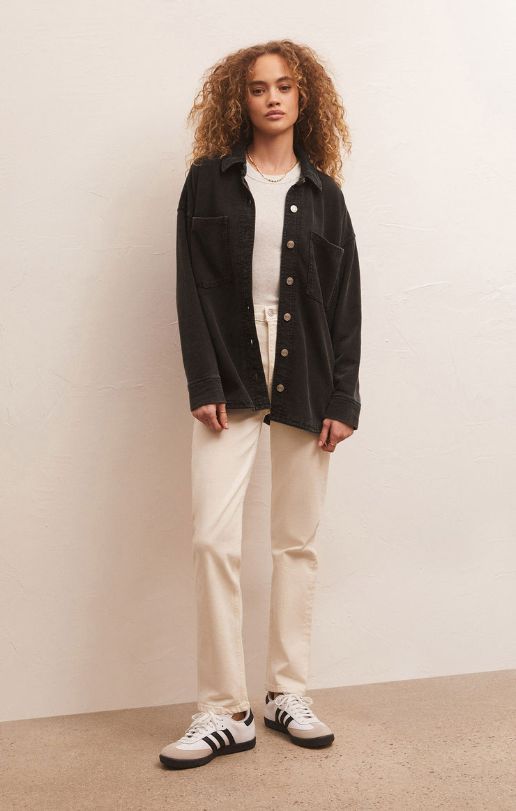 All Day Knit Denim Jacket - Vintage Black