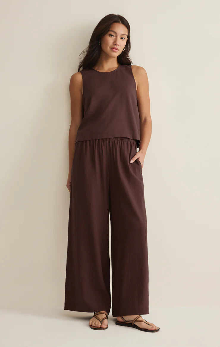 Scout Linen Pant - Chocolate Cherry