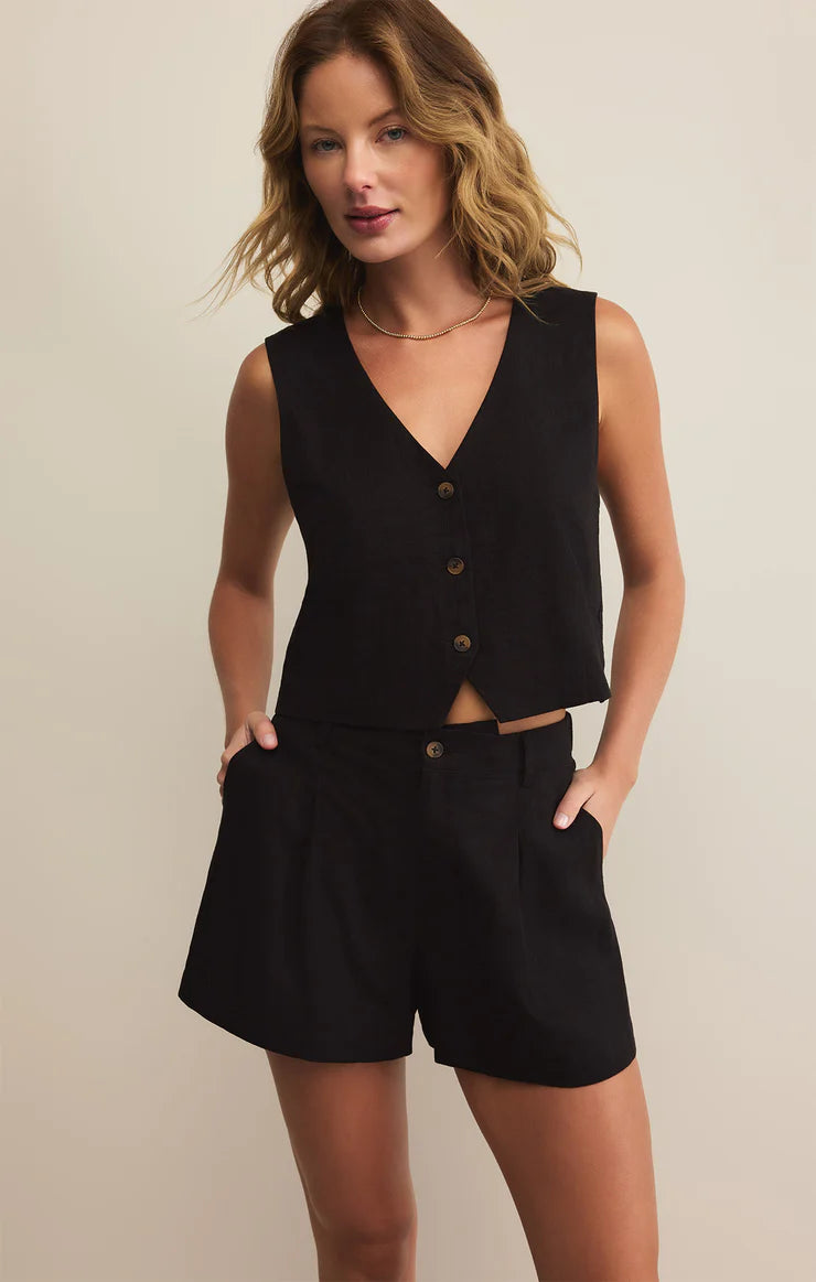 Topanga Linen Short - Black