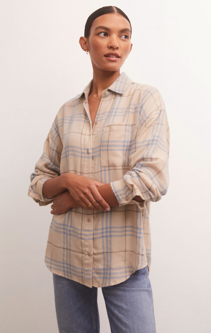 River Plaid Button Up - Birch