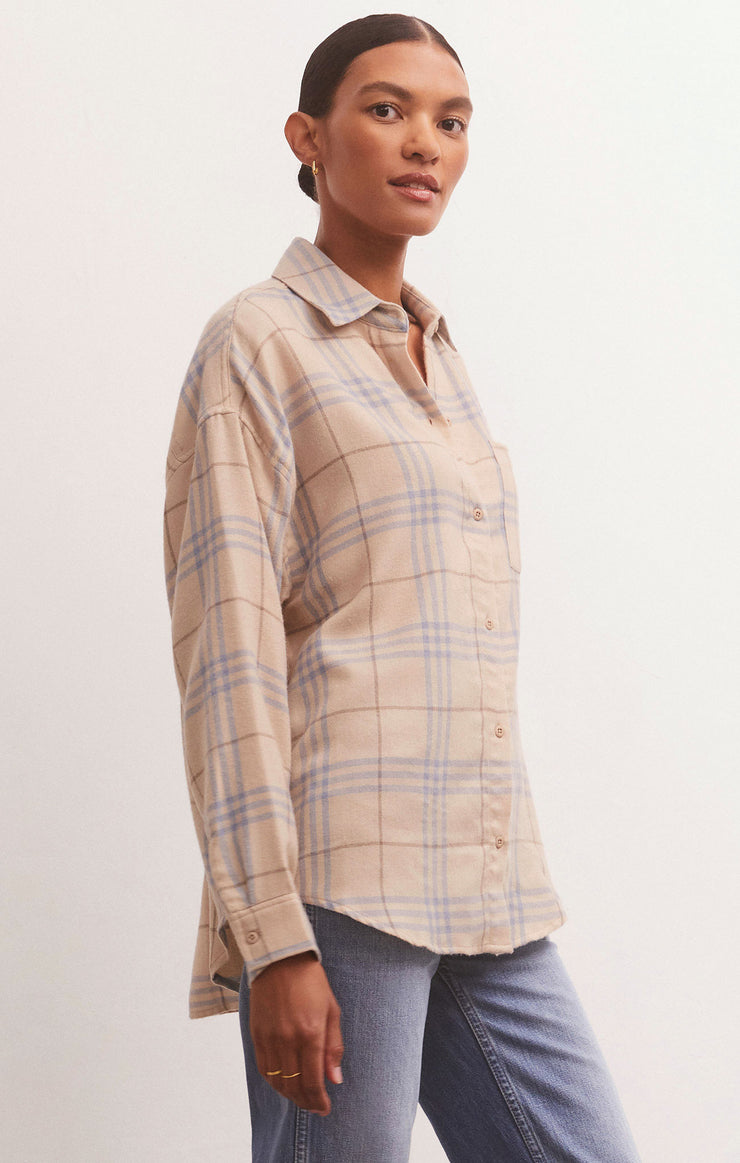 River Plaid Button Up - Birch