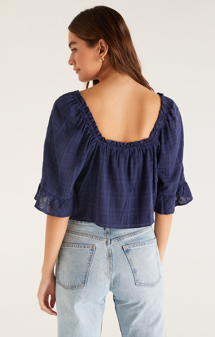 Gabriella Flirty Top - Indigo Dream