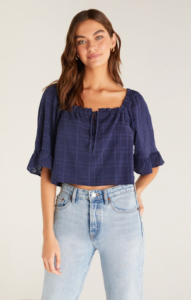 Gabriella Flirty Top - Indigo Dream