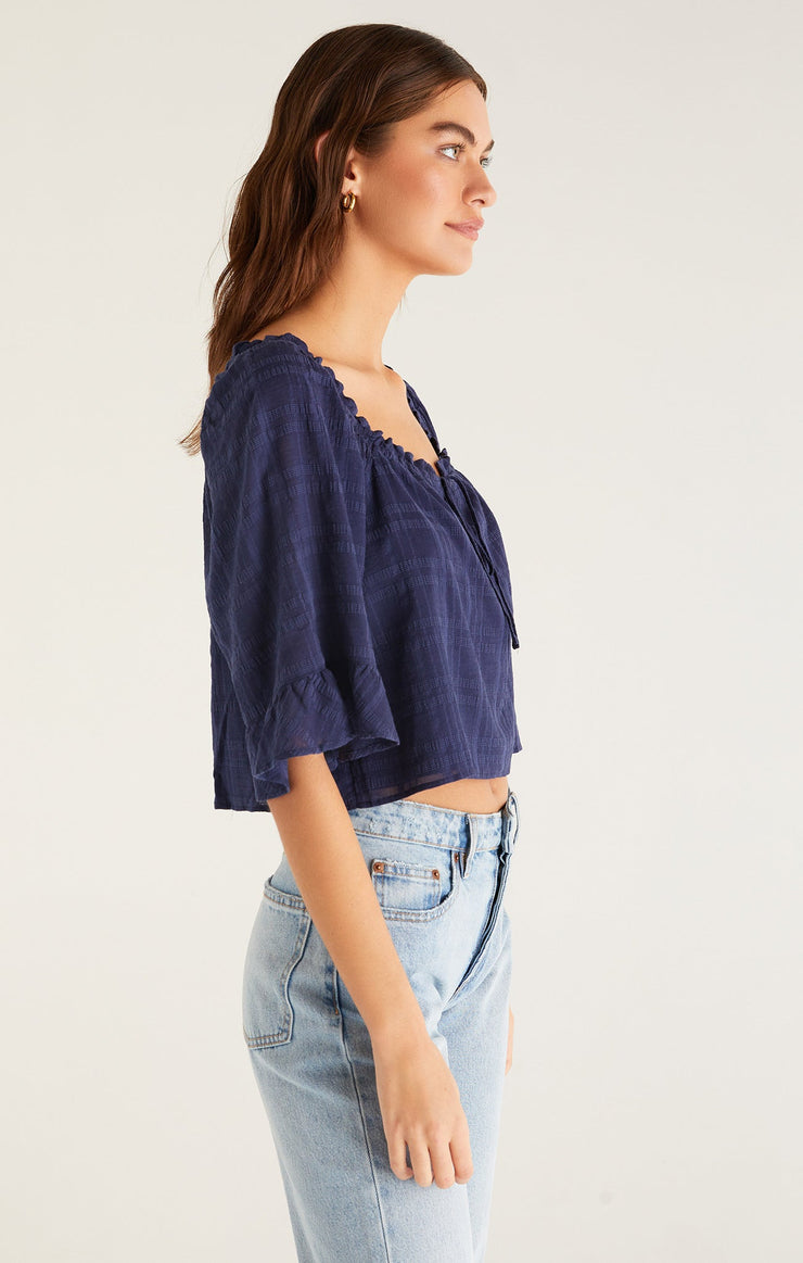 Gabriella Flirty Top - Indigo Dream